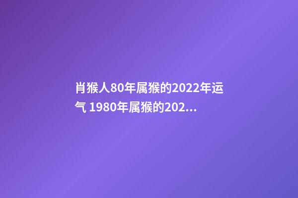 肖猴人80年属猴的2022年运气 1980年属猴的2022年的运势怎么样-第1张-观点-玄机派